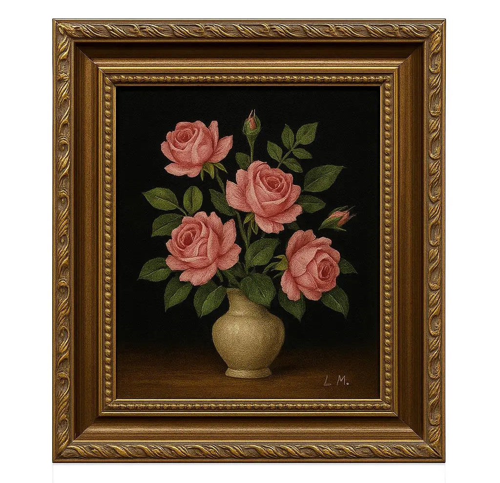 Illustration of a seated couple in traditional attire Approx. 16" x 19"