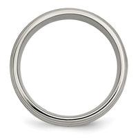 Titanium Brushed Center w/14k Yellow Inlay 8mm Ridged Edge Band
