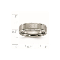 Titanium Brushed Center 6mm Ridged Edge Band