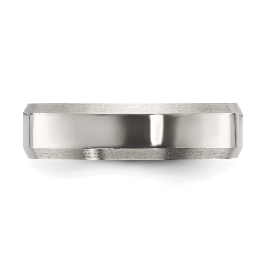 Titanium Polished w/Brushed and Beveled Edge 6mm Band