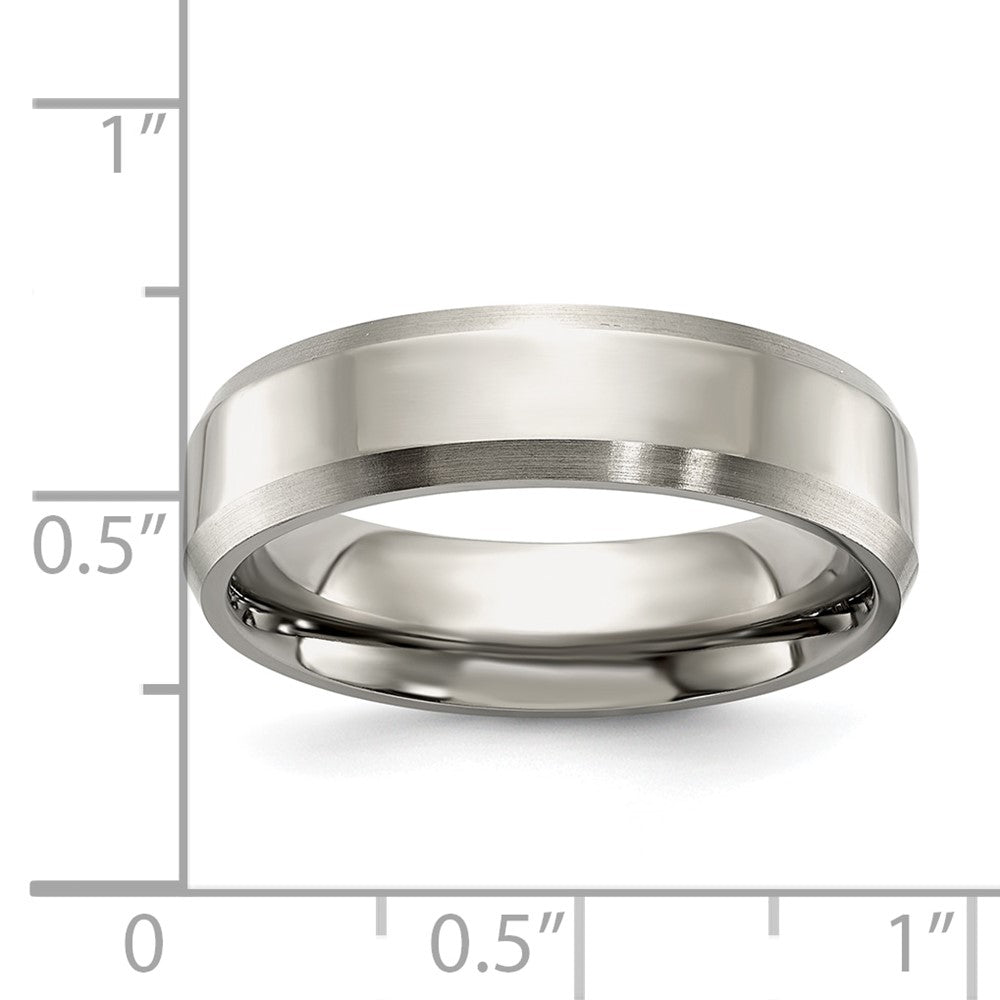 Titanium Polished w/Brushed and Beveled Edge 6mm Band