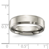 Titanium Polished w/Brushed and Beveled Edge 6mm Band