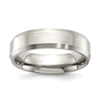 Titanium Polished w/Brushed and Beveled Edge 6mm Band