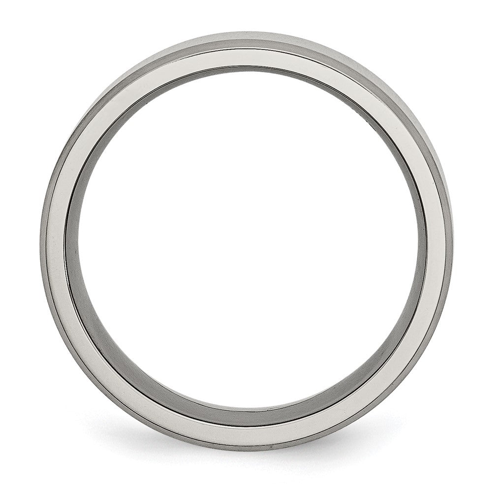 Titanium Polished w/Brushed and Beveled Edge 8mm Band