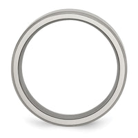 Titanium Polished w/Brushed and Beveled Edge 8mm Band