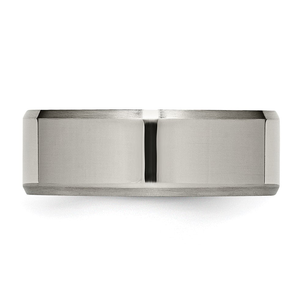 Titanium Polished w/Brushed and Beveled Edge 8mm Band