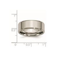 Titanium Polished w/Brushed and Beveled Edge 8mm Band