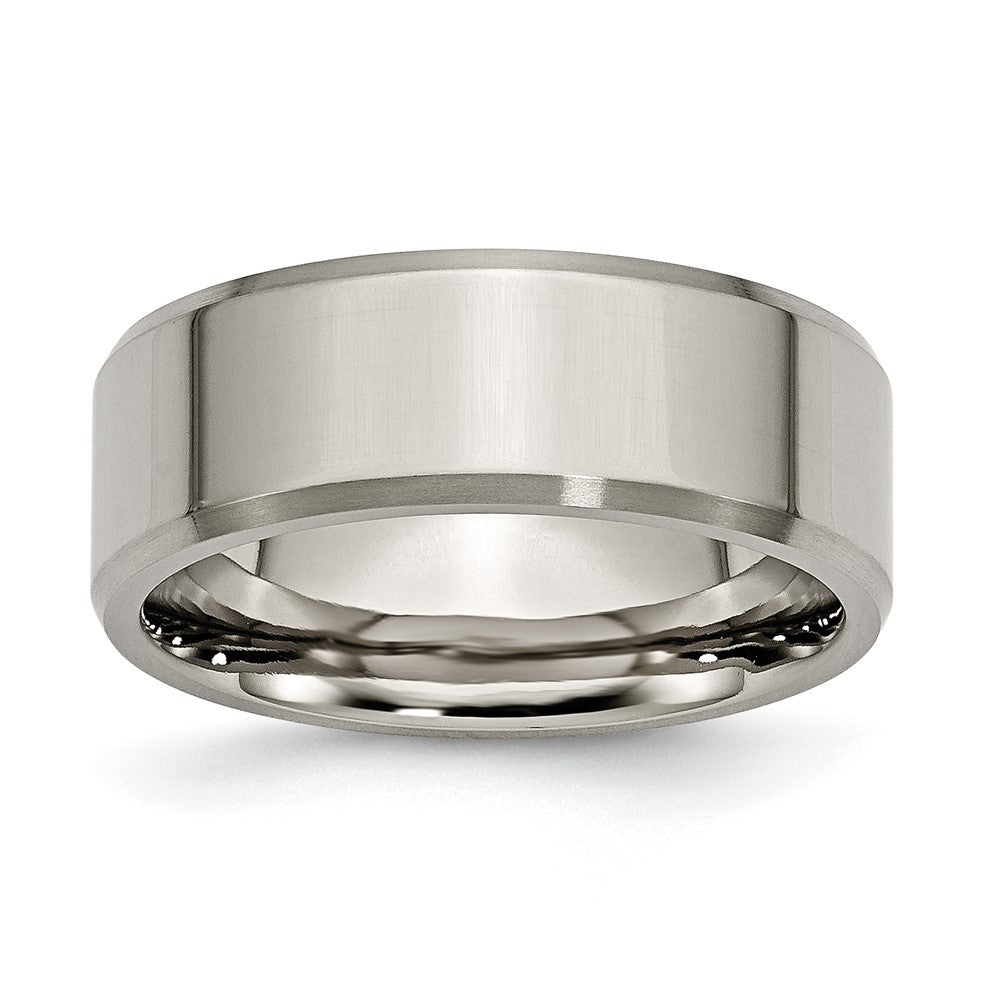 Titanium Polished w/Brushed and Beveled Edge 8mm Band