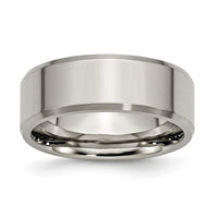 Titanium Polished w/Brushed and Beveled Edge 8mm Band