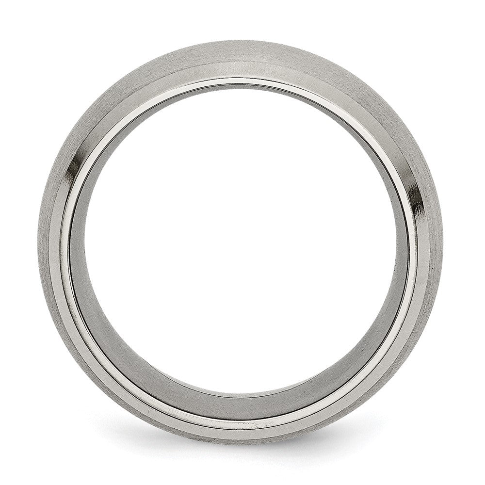 Titanium Satin and Polished 10mm Beveled Edge Band