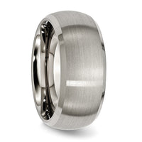 Titanium Satin and Polished 10mm Beveled Edge Band
