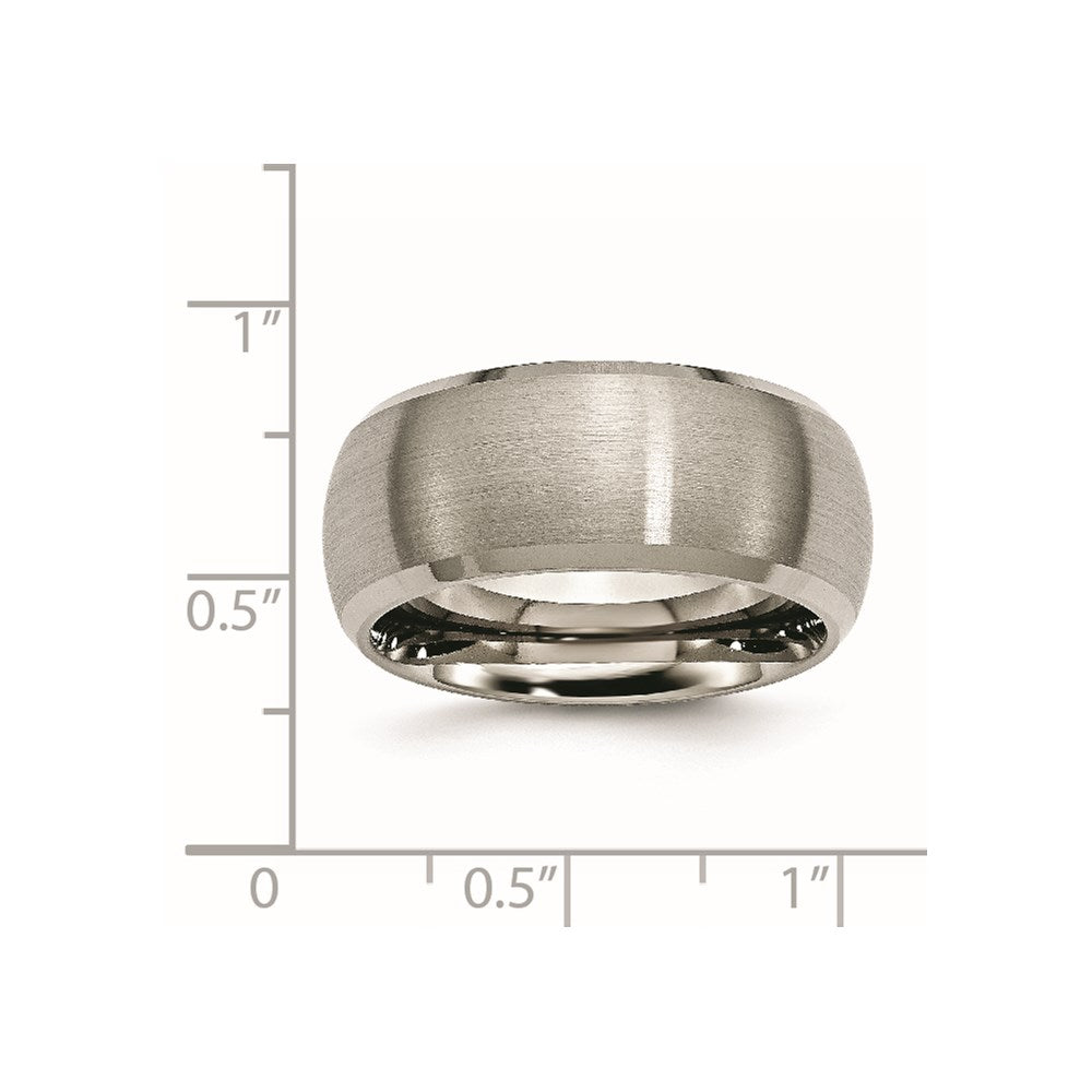 Titanium Satin and Polished 10mm Beveled Edge Band