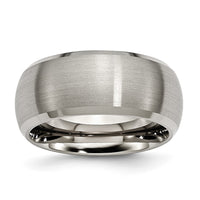 Titanium Satin and Polished 10mm Beveled Edge Band
