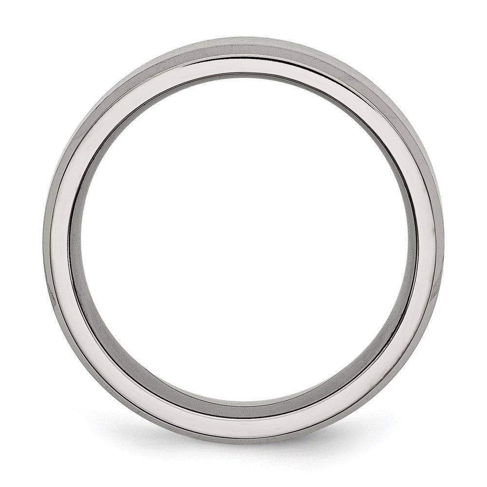 Titanium Brushed and Polished 8mm Beveled Edge Band