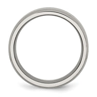Titanium Brushed and Polished 8mm Beveled Edge Band