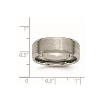 Titanium Brushed and Polished 8mm Beveled Edge Band