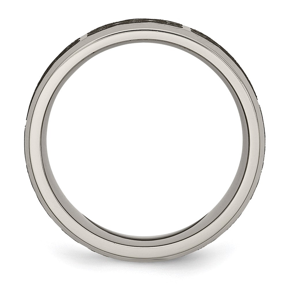 Titanium Brushed & Polished Celtic Laser Design 8mm Beveled Edge Band