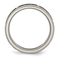 Titanium Brushed & Polished Celtic Laser Design 8mm Beveled Edge Band