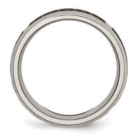 Titanium Brushed & Polished Celtic Laser Design 8mm Beveled Edge Band
