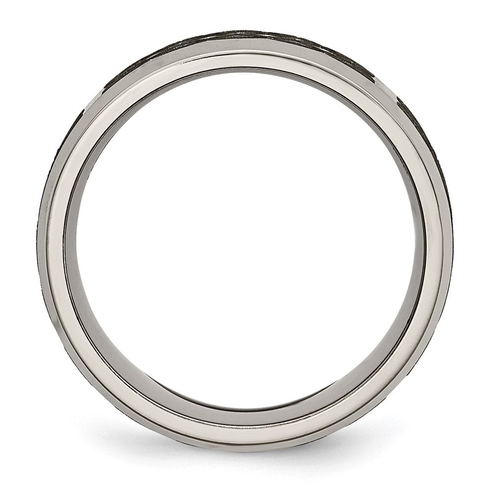 Titanium Brushed & Polished Celtic Laser Design 8mm Beveled Edge Band