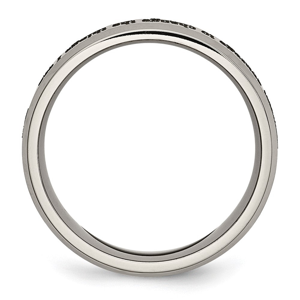 Titanium Brushed & Polished Serenity Laser Design 8mm Beveled Band