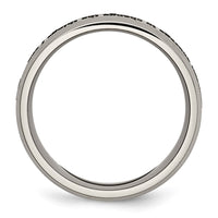 Titanium Brushed & Polished Serenity Laser Design 8mm Beveled Band