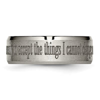 Titanium Brushed & Polished Serenity Laser Design 8mm Beveled Band
