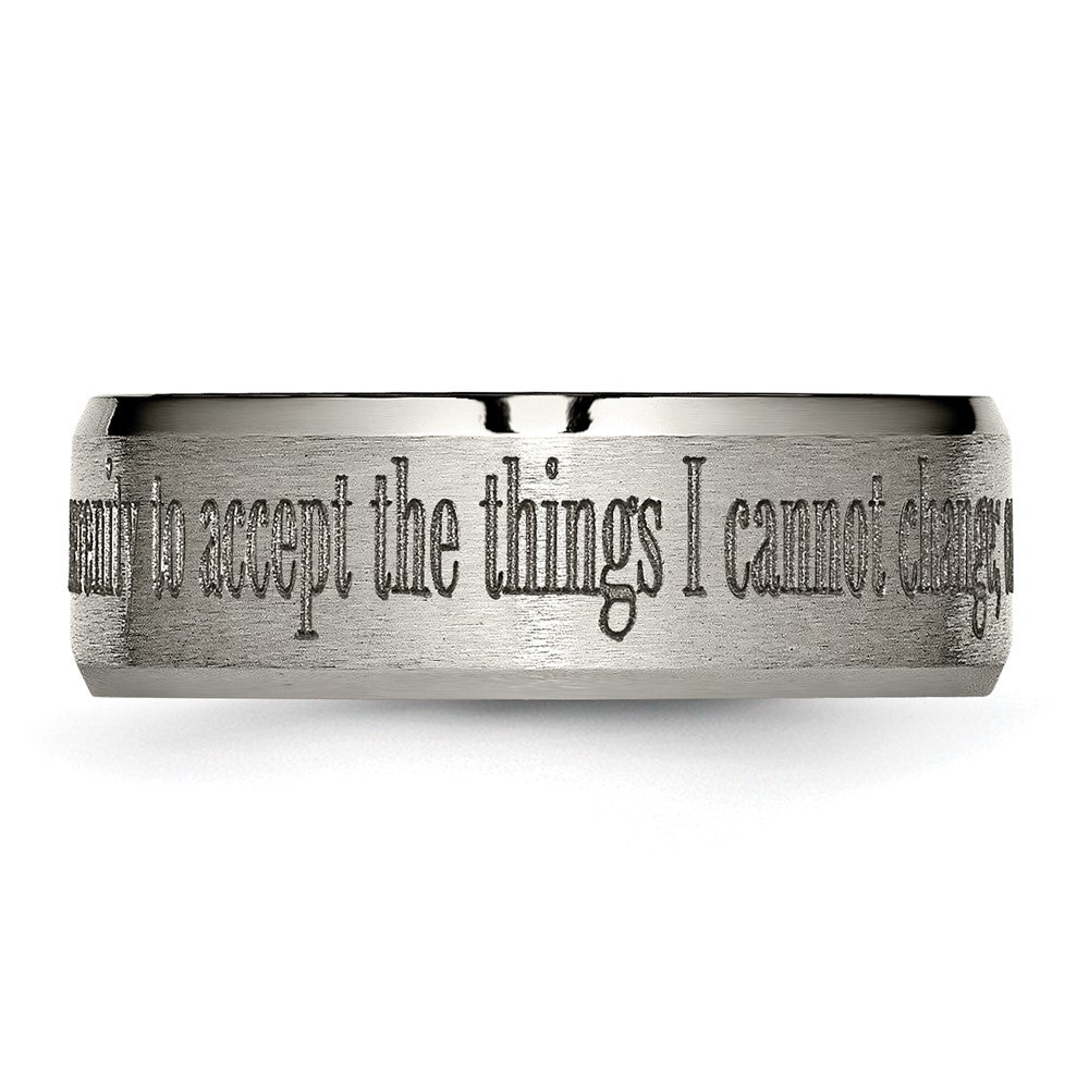 Titanium Brushed & Polished Serenity Laser Design 8mm Beveled Band