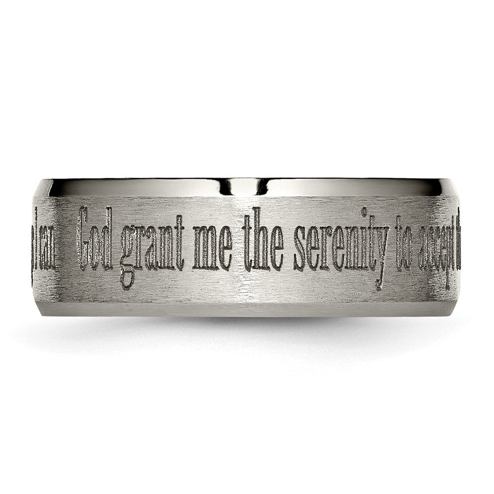 Titanium Brushed & Polished Serenity Laser Design 8mm Beveled Band