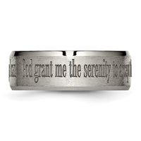 Titanium Brushed & Polished Serenity Laser Design 8mm Beveled Band