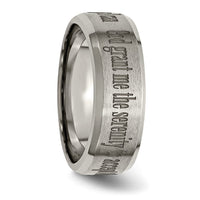 Titanium Brushed & Polished Serenity Laser Design 8mm Beveled Band