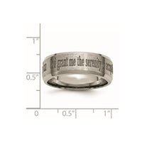 Titanium Brushed & Polished Serenity Laser Design 8mm Beveled Band