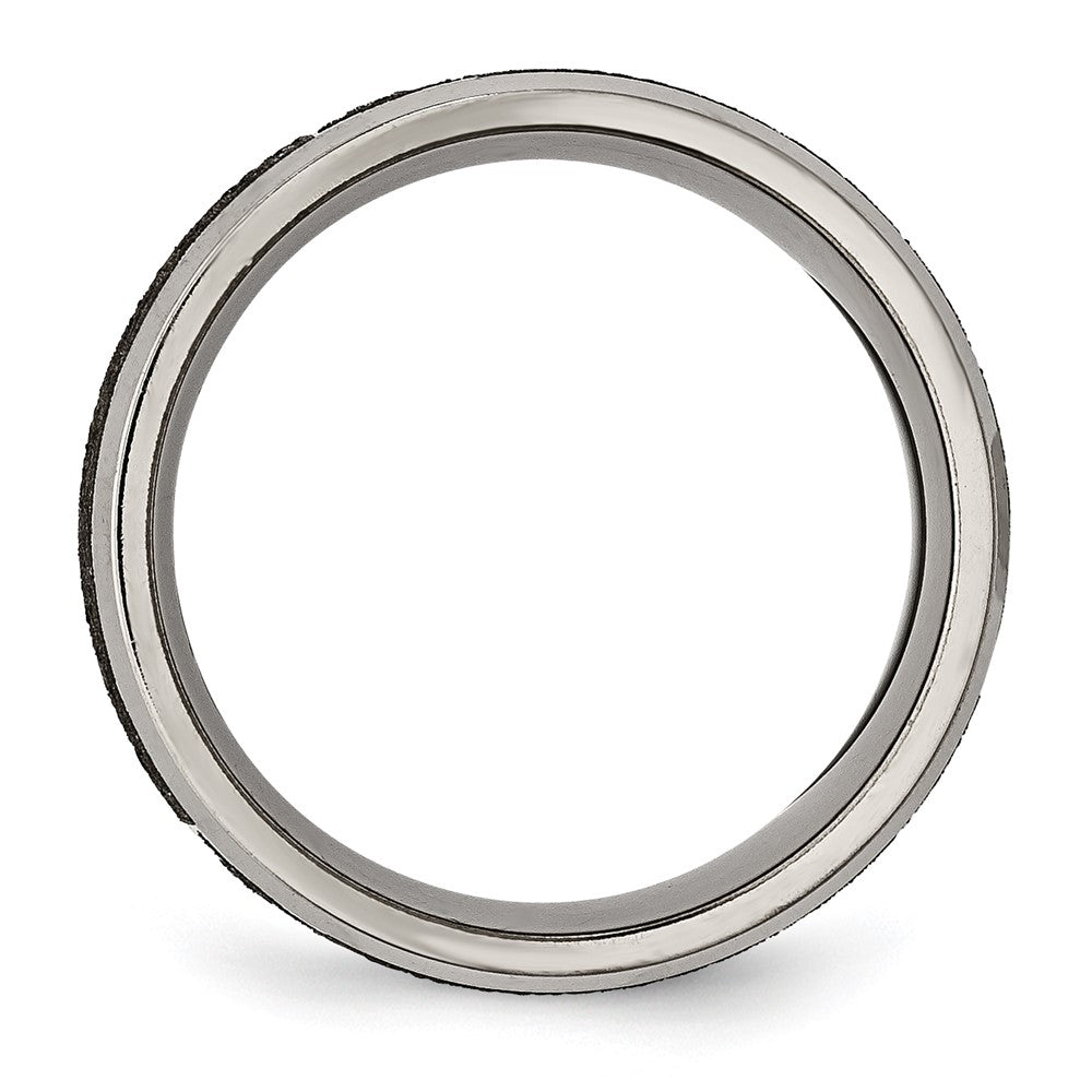 Titanium Brushed & Polished Cross Laser Design 8mm Beveled Edge Band