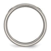 Titanium Brushed/Polished Masonic Laser Design 8mm Beveled Edge Band