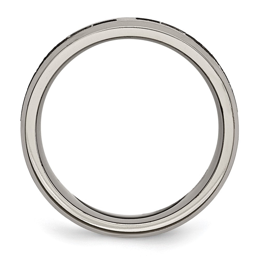 Titanium Brushed/Polished Claddagh Laser Design 8mm Beveled Edge Band