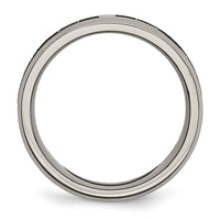 Titanium Brushed/Polished Claddagh Laser Design 8mm Beveled Edge Band