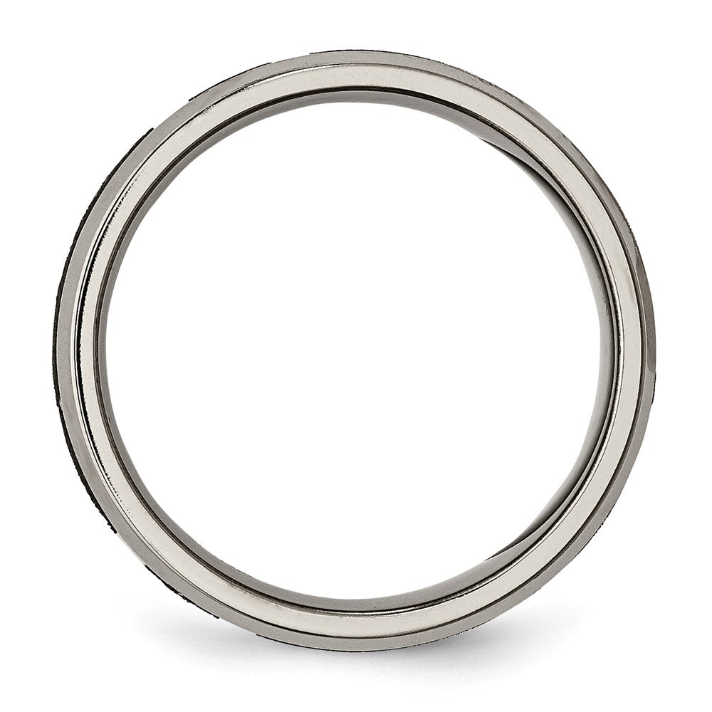 Titanium Brushed & Polished Cross Laser Design 8mm Beveled Edge Band