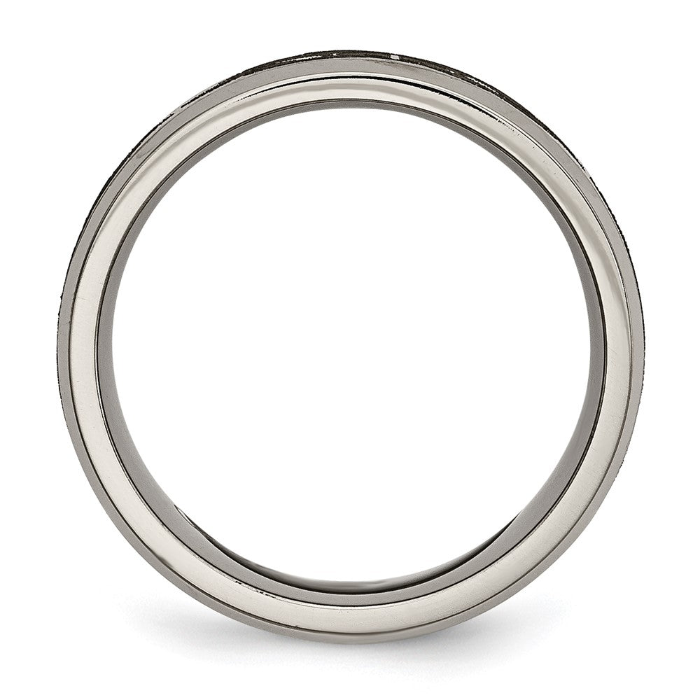 Titanium Brushed & Polished Cross Laser Design 8mm Beveled Edge Band
