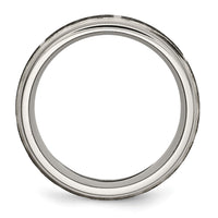 Titanium Brushed & Polished Celtic Laser Design 8mm Ridged Edge Band