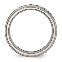 Titanium Brushed & Polished Serenity Laser Design 8mm Ridged Edge Band