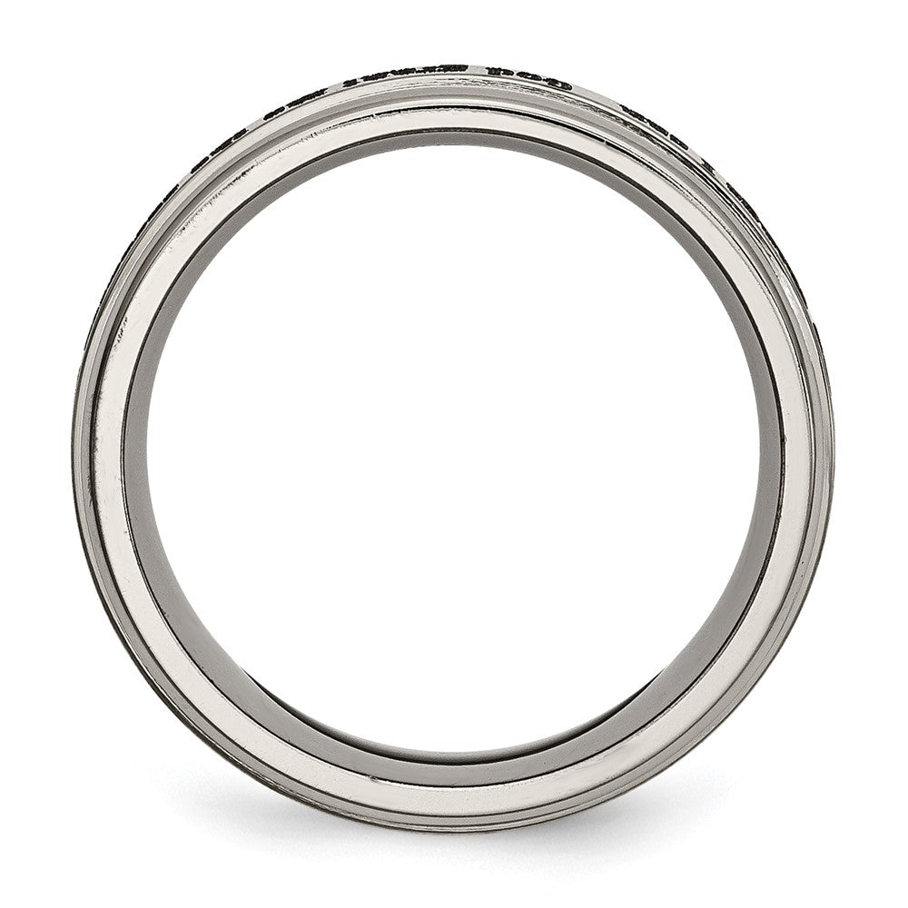 Titanium Brushed & Polished Serenity Laser Design 8mm Ridged Edge Band