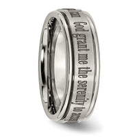 Titanium Brushed & Polished Serenity Laser Design 8mm Ridged Edge Band