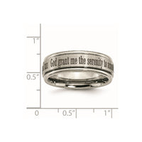 Titanium Brushed & Polished Serenity Laser Design 8mm Ridged Edge Band