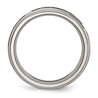 Titanium Brushed/Polished Claddagh Laser Design 8mm Ridged Edge Band
