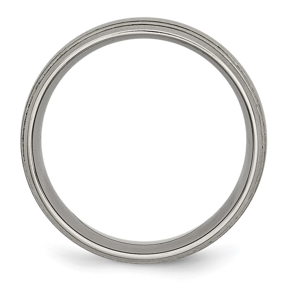 Titanium Brushed Center 8mm Grooved Band