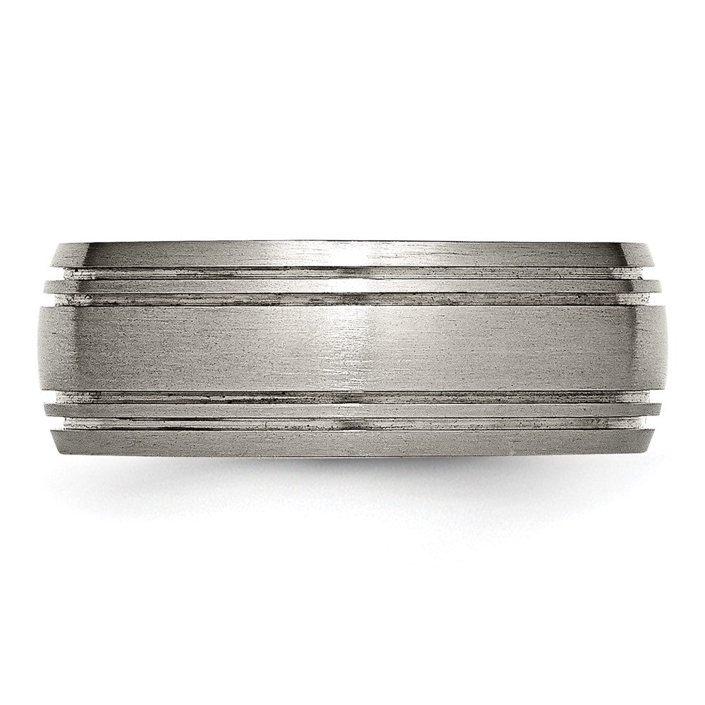 Titanium Brushed Center 8mm Grooved Band