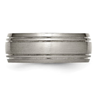 Titanium Brushed Center 8mm Grooved Band