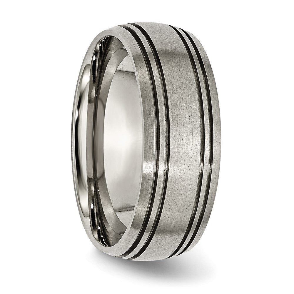 Titanium Brushed Center 8mm Grooved Band