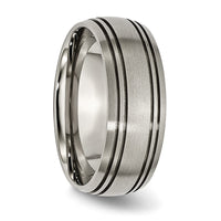 Titanium Brushed Center 8mm Grooved Band