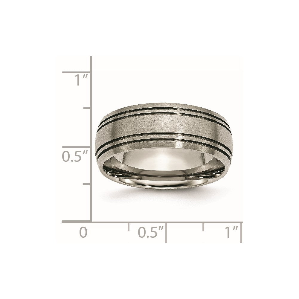 Titanium Brushed Center 8mm Grooved Band